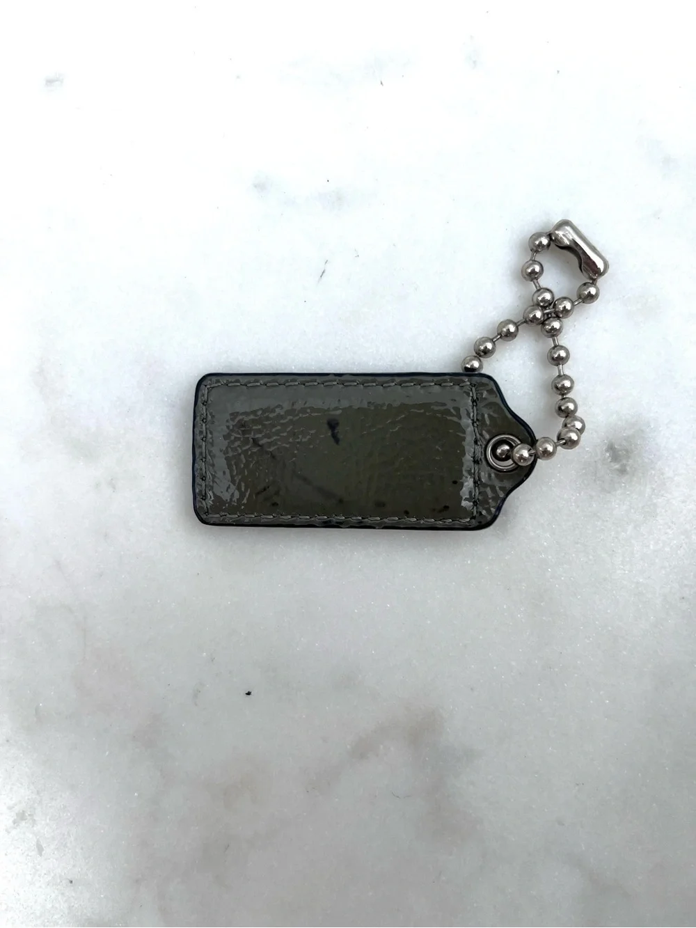 COACH Vintage Patent Leather Hang Tag, Gray